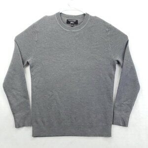 Banana Republic Sweater Mens Medium Gray Italian Merino Wool Crewneck Baruffa